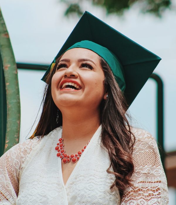 woman wearing black mortar board
